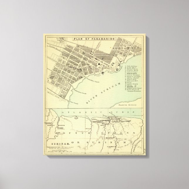 Impressão Em Tela Paramaribo Surinam (Frente)
