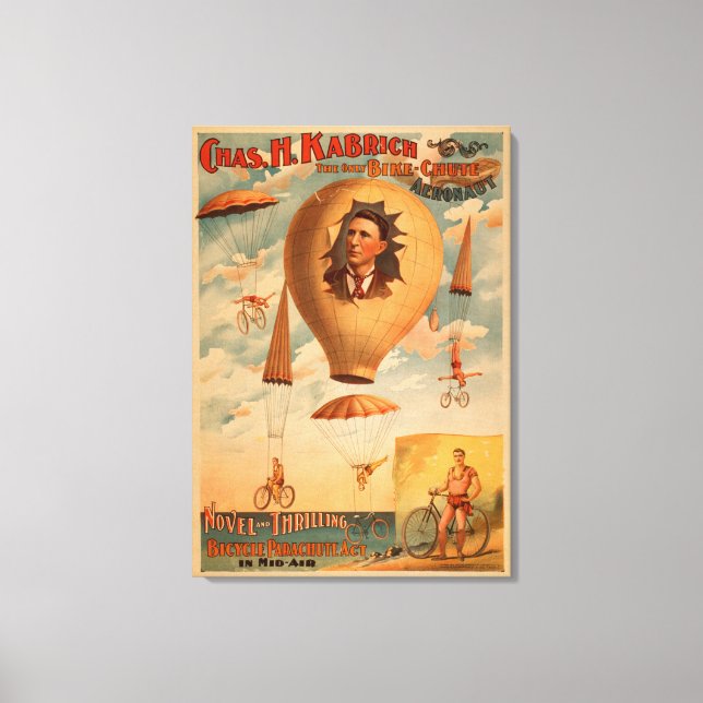 Impressão Em Tela Paraquedas de bicicleta no Teatro do Ar de médio (Frente)