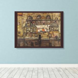 Impressão Em Tela Parede de Casa no Rio por Egon Schiele
