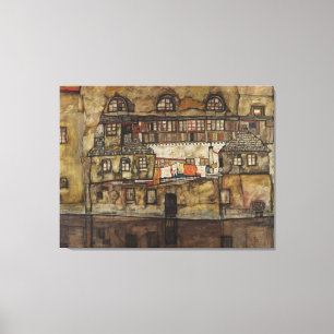 Impressão Em Tela Parede de Casa no Rio por Egon Schiele