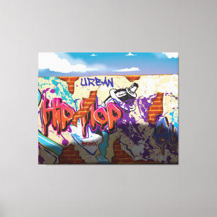 Impressão Em Tela Parede de Grafite Hip Hop Urbano.