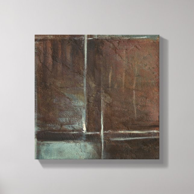 Impressão Em Tela Parede de tijolos Vermelho e Cinza (Frente)