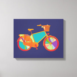 Impressão Em Tela parede decorativa colorida da bicicleta