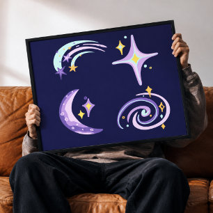 Impressão Em Tela Paredes de Tela Celestial e Galáxia Caprichosa Sta