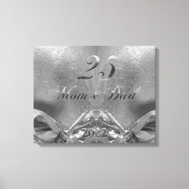 Impressão Em Tela Parentes do 25 de Casamento Silver 2022 (Frente)