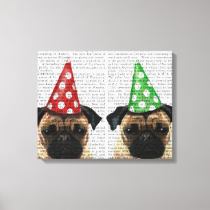 Impressão Em Tela Pares dos Pugs do partido