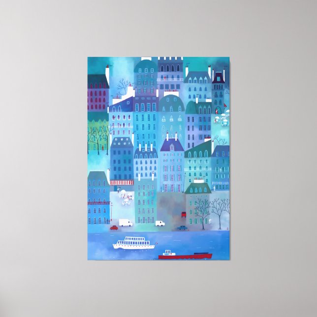 Impressão Em Tela Paris Blues (Frente)