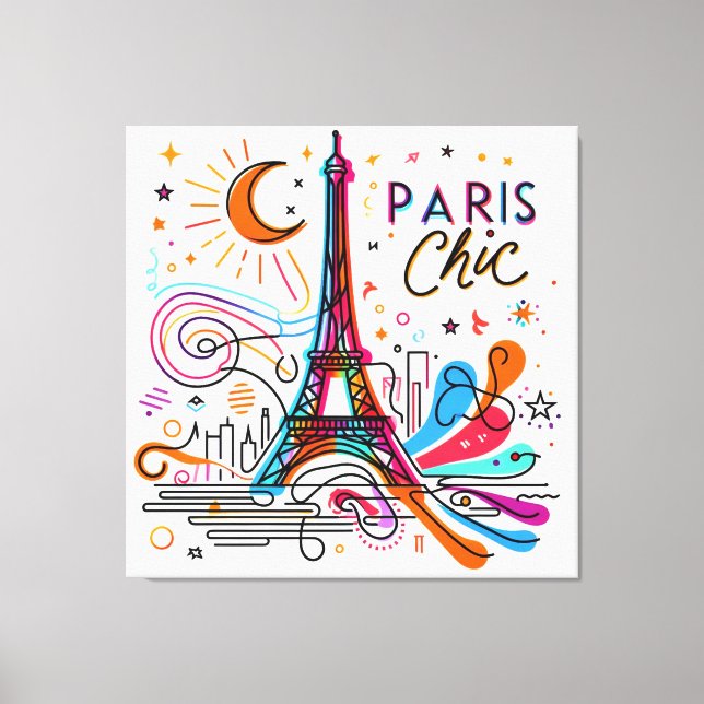 Impressão Em Tela Paris Chic Vibes #3 (Frente)