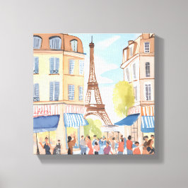 Impressão Em Tela Paris França Torre Eiffel | Aquarela Europeia