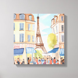 Impressão Em Tela Paris França Torre Eiffel | Aquarela europeia