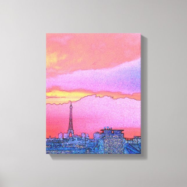 Impressão Em Tela Paris Sunset (Frente)