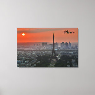 Impressão Em Tela Paris Sunset Eiffel Tower France Foto: França