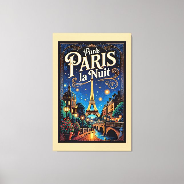 Impressão Em Tela Paris Travel Poster,  (Frente)
