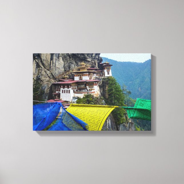 Impressão Em Tela Paro Taktsang: O Mosteiro do Ninho do Tigre - Butã (Frente)