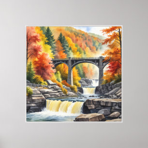 Impressão Em Tela Parque Estadual de Ohiopyle por Aquarela