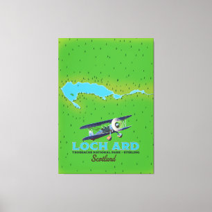 Impressão Em Tela Parque Nacional de Loch Ard Trossachs, mapa Stirli