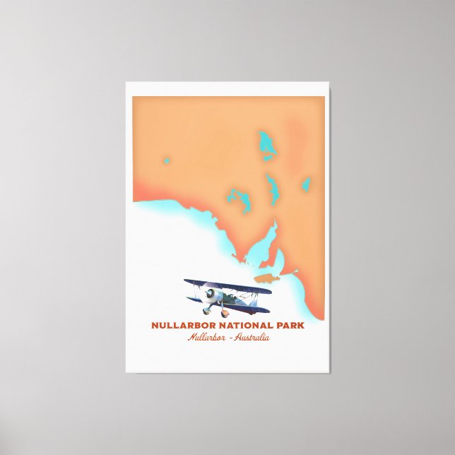 Impressão Em Tela Parque Nacional Nullarbor Austrália mapa (Frente)