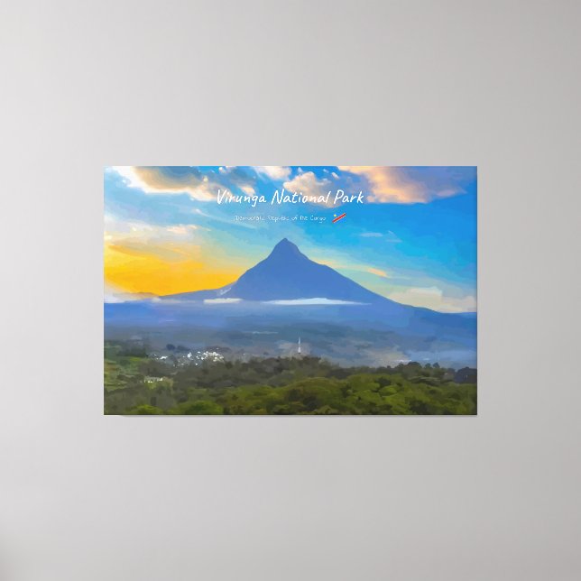 Impressão Em Tela Parque Nacional Virunga, RD Congo - Vulcão (Frente)