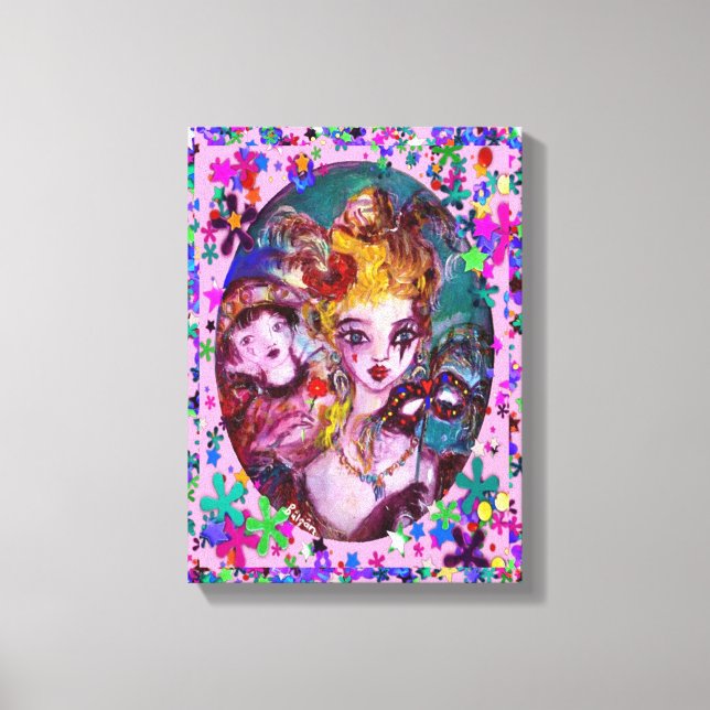 Impressão Em Tela PARTIDO namorados VENETIANO MASCARADA   (Frente)