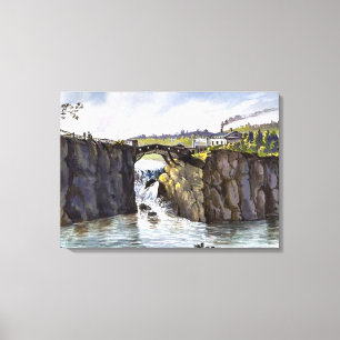 Impressão Em Tela Passaare Falls em Nova Jersey, pintura de arte