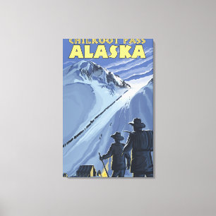 Impressão Em Tela Passagem de Chilkoot, mineiros Dourados de Alaska