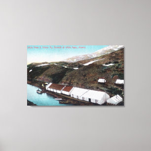 Impressão Em Tela Passagem & trem de estrada de ferro brancos de