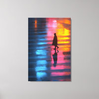 Passarela Silhueta Chuva Neon
