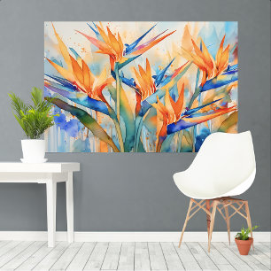 Impressão Em Tela Pássaro aquícola do paraíso Arte Tropical XL