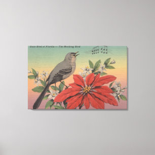 Impressão Em Tela Pássaro de estado de FloridaMocking BirdFlorida