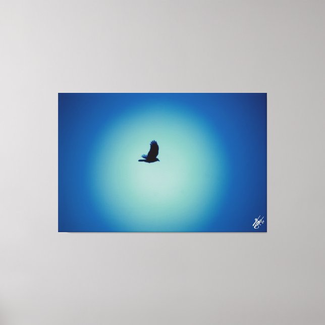 Impressão Em Tela Pássaro em uma série de posto #8 (Frente)