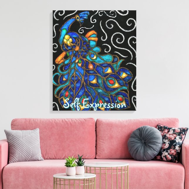 Impressão Em Tela Pássaro Pêssego Pêssego Quimico Personalizado (Insitu(Sala de estar))