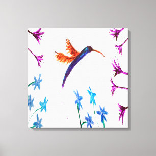 Impressão Em Tela Pássaro Pintado