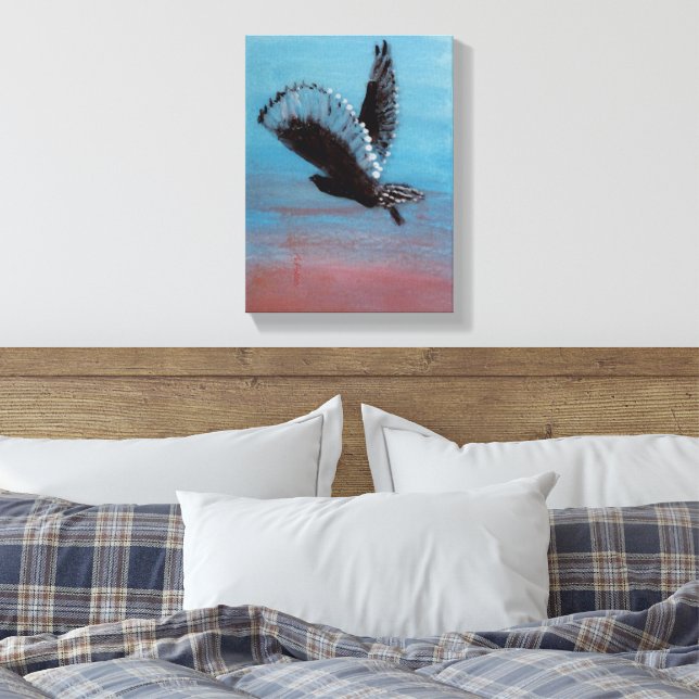 Impressão Em Tela Pássaro pintando Coruja do Sol (Insitu(Quarto))