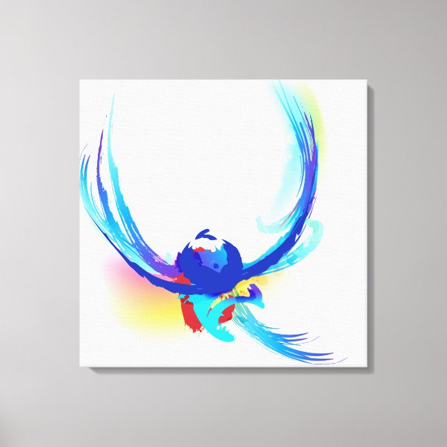 Impressão Em Tela Pássaro Splatter de Tinta abstrato em Voo (Frente)