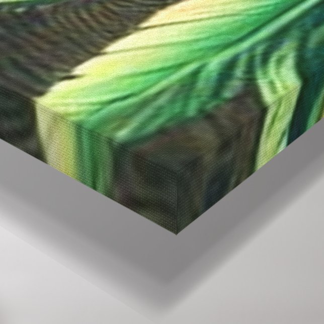 Impressão Em Tela Pássaro Tropical na Selva Verde Lush (Canto (inferior))