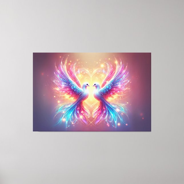 Impressão Em Tela Pássaros da Dove do Amor (Frente)