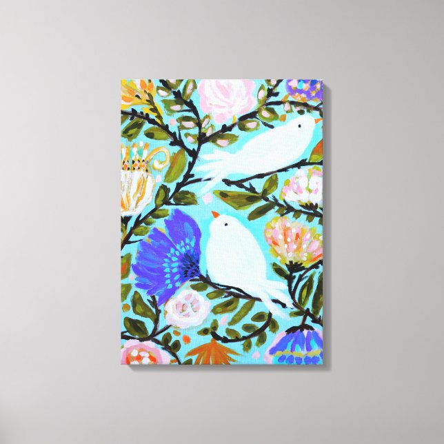 Impressão Em Tela Pássaros de Amor II (Frente)