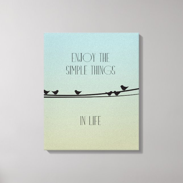 Impressão Em Tela Pássaros de Coisas Simples (Frente)