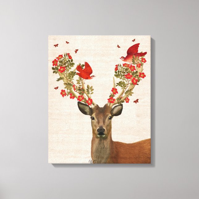 Impressão Em Tela Pássaros Deer and Love (Frente)
