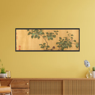 Impressão Em Tela Pássaros em Árvore Frutífera Reprodução de pintura