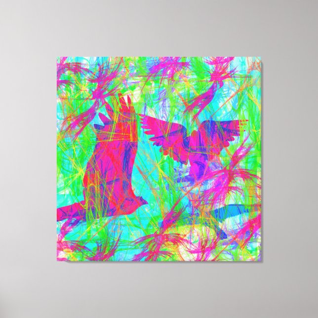 Impressão Em Tela Pássaros em Voo (Frente)