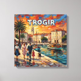 Impressão Em Tela Passeio ao Pôr do Sol na Orla de Trogir em Tela