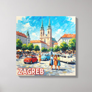 Impressão Em Tela Passeio da Catedral de Zagreb Banhado pelo Sol Tel