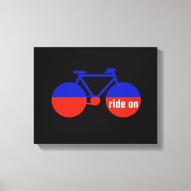 Impressão Em Tela passeio de bicicleta azul-vermelha simples (Frente)