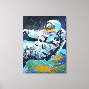 Impressão Em Tela Passeio Espacial do Astronauta Flutuante