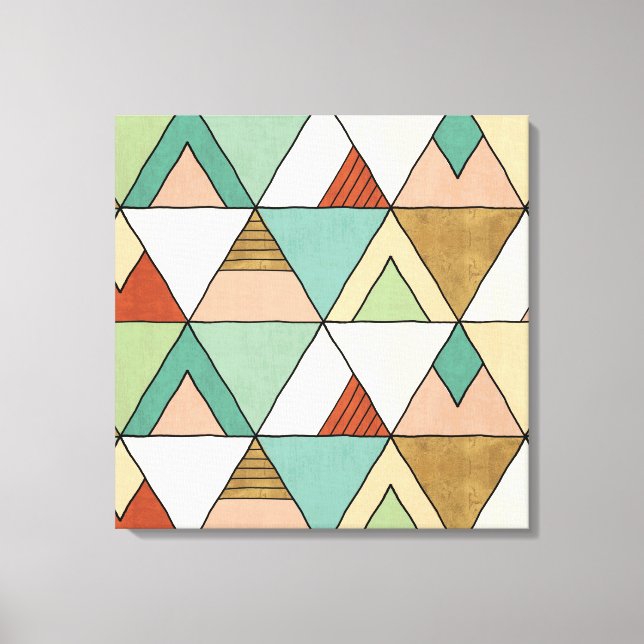 Impressão Em Tela Passo Geo Sudoeste | Padrão Tribal Desenhado À Mão (Frente)