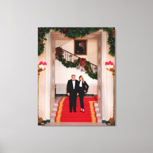 Impressão Em Tela Passos de Natal O Presidente Donald Trump & Melani