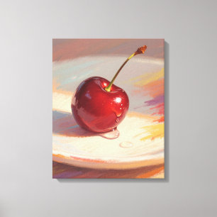 Impressão Em Tela Pastel a óleo cereja