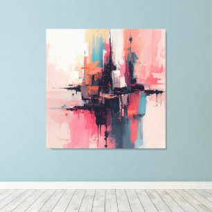 Impressão Em Tela Pastel Abstrato 1