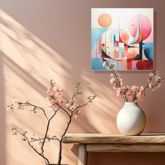 Impressão Em Tela Pastel abstrato 1 de 4